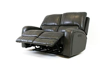 Floor Model Reynolds Genuine Leather Power Reclining Loveseat with Pow