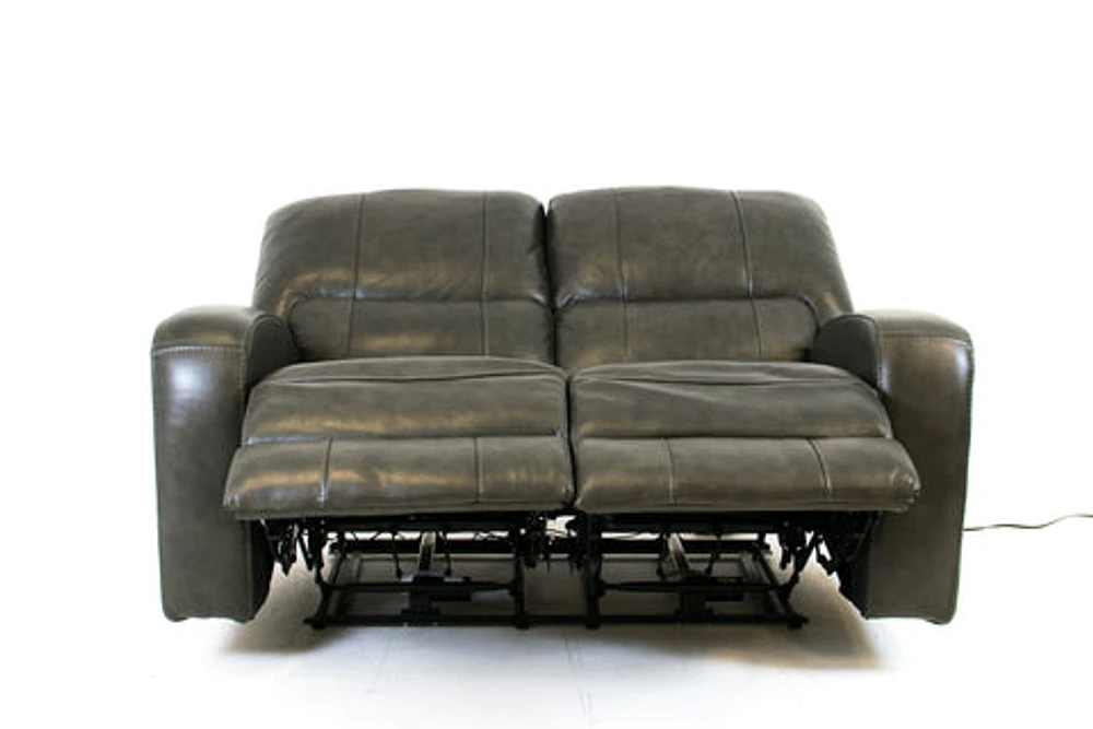 Floor Model Reynolds Genuine Leather Power Reclining Loveseat with Pow