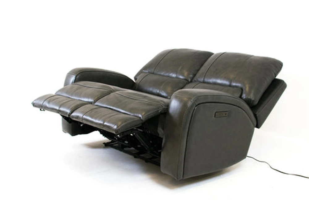 Floor Model Reynolds Genuine Leather Power Reclining Loveseat with Pow