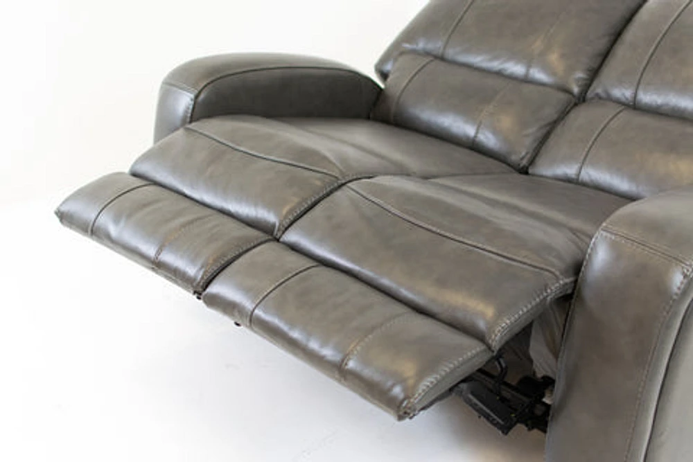 Floor Model Reynolds Genuine Leather Power Reclining Loveseat with Pow