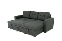 Judas Grey Fabric Pull Out Storage Sofa Bed Sectional Reversible