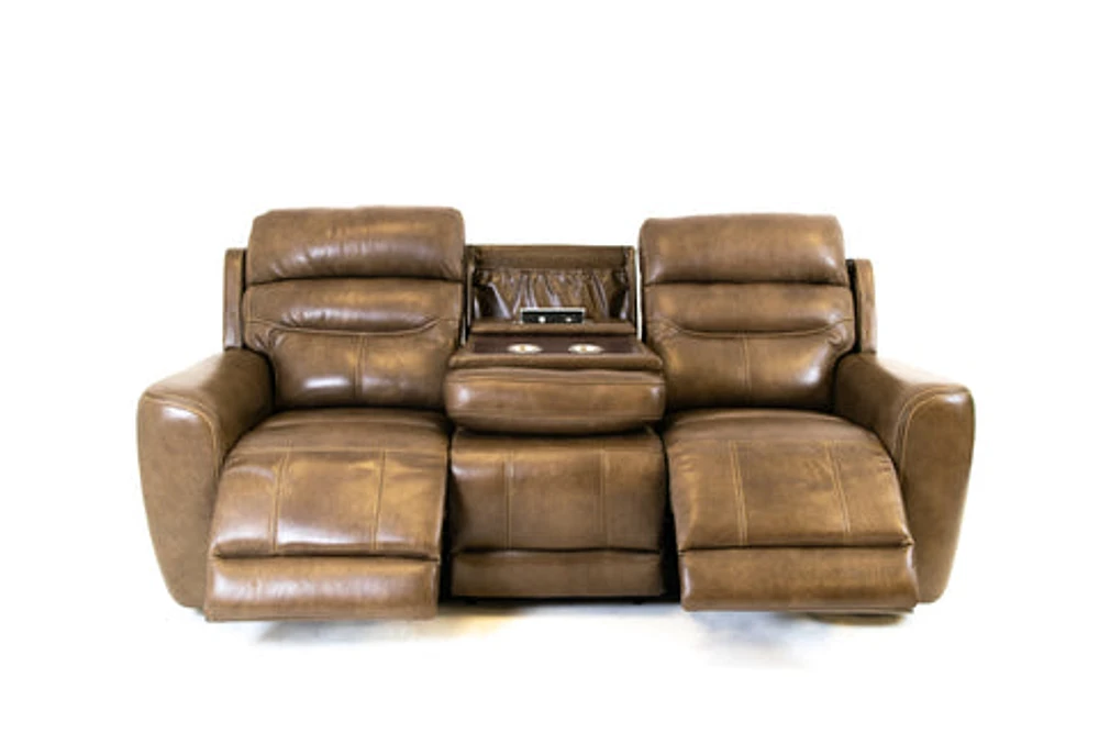 Marcella Genuine Leather Power Recliner Sofa With Drop Down Table