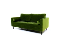 Alfie Mid Century Velvet Fabric Sofa - Juniper