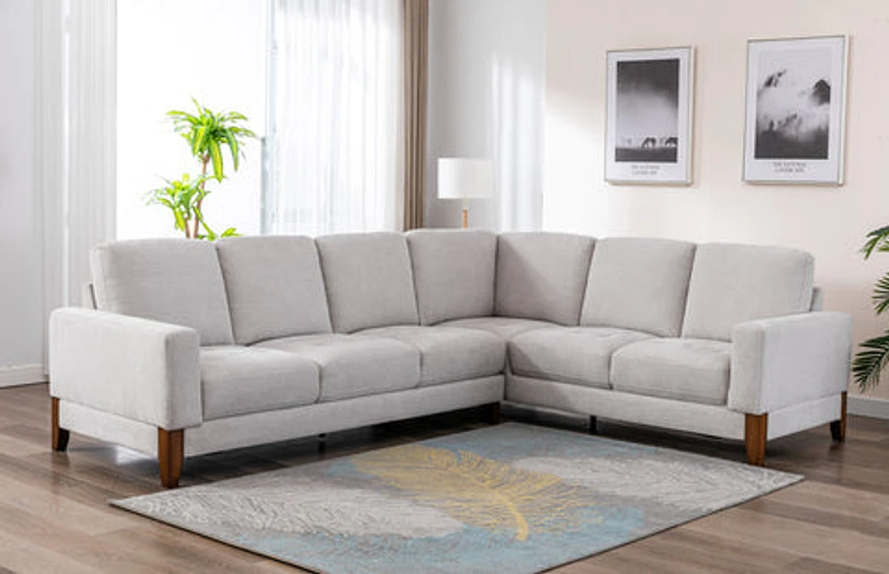 Dallas Contemporary 2-piece Sectional - Cream