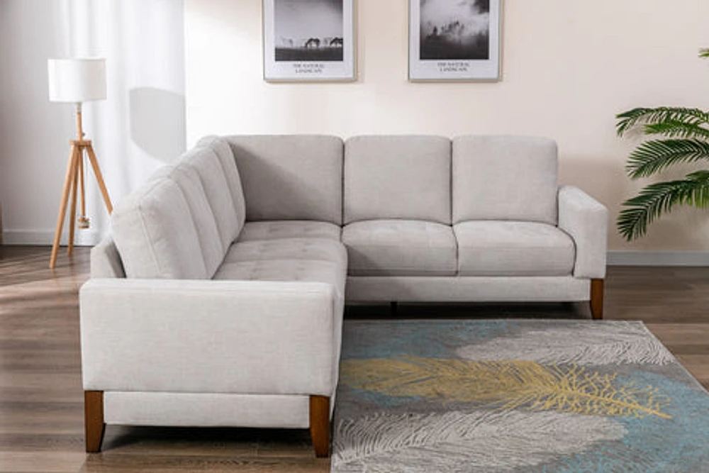 Dallas Contemporary 2-piece Sectional - Cream