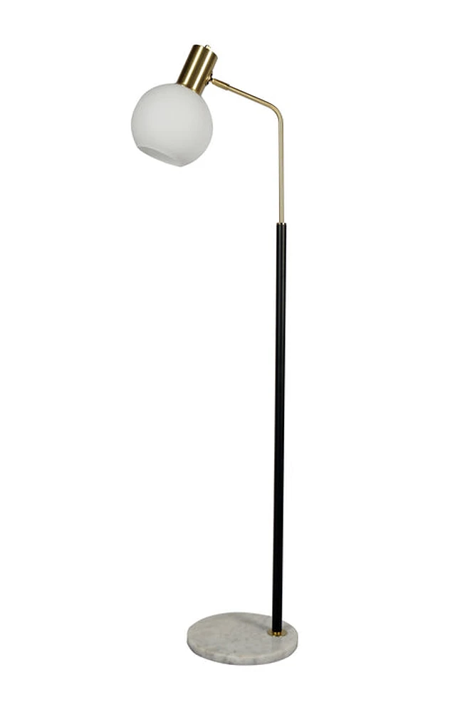 Pendula Floor Lamp Black & Antique Brass Finish