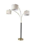 Luke Black Antique Brass 3-Arm Arc Lamp