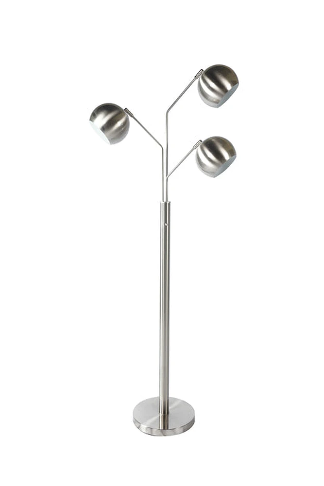 Tanko 3 Light Tree Floor Lamp Brushed Silver