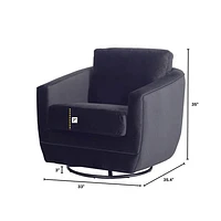 Baltimo Swivel Glider - Velvet Black