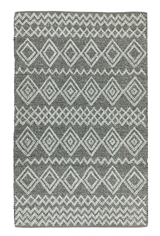 FINTONA HAND WOVEN RUG RAVEN. FOG