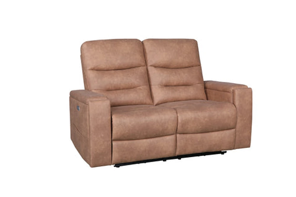 Roche Power Recliner Loveseat- Steam Brown