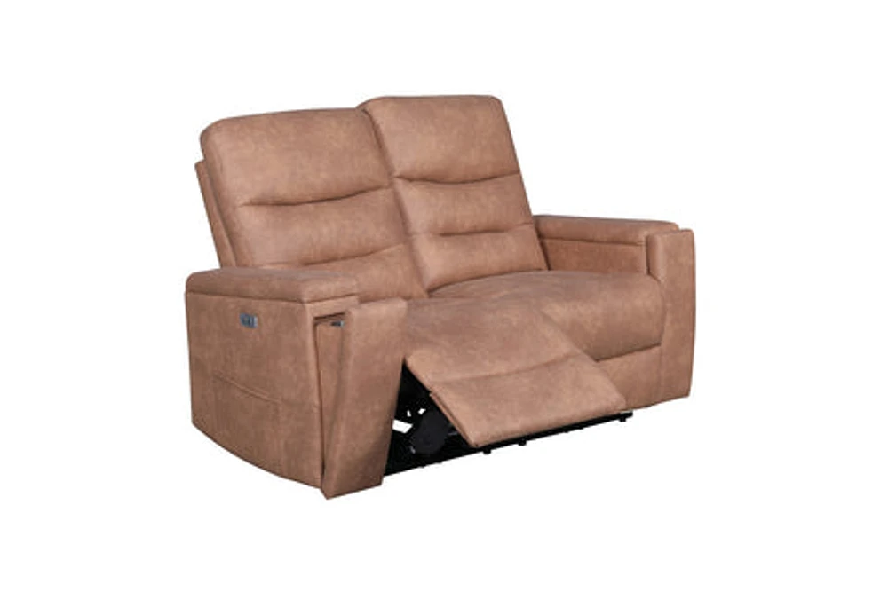 Roche Power Recliner Loveseat- Steam Brown