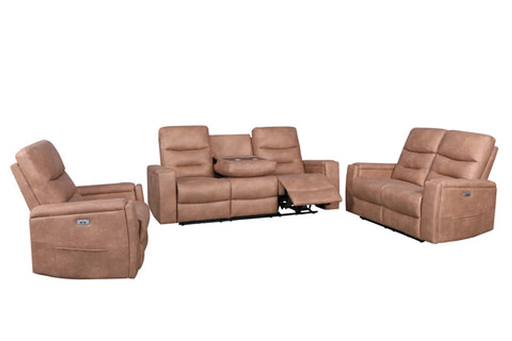 Roche Power Recliner Sofa - Steam Brown