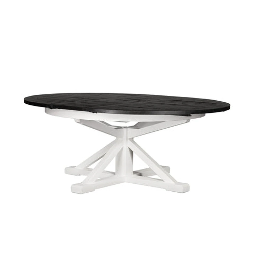 Irish Coast Round 63/79" Extension Dining Table - Large - Ink/Limestone