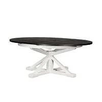 Irish Coast Round 63/79" Extension Dining Table - Large - Ink/Limestone