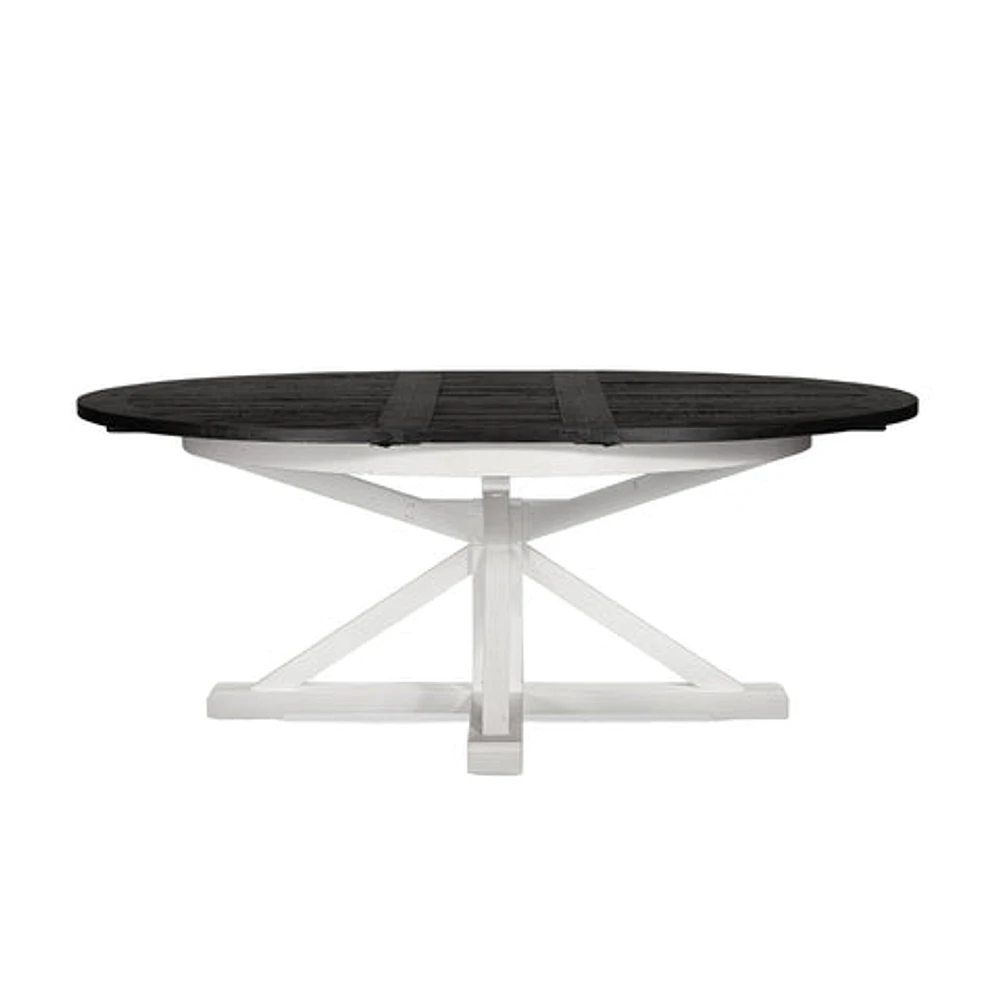 Irish Coast Round 63/79" Extension Dining Table - Large - Ink/Limestone