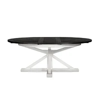 Irish Coast Round 63/79" Extension Dining Table - Large - Ink/Limestone