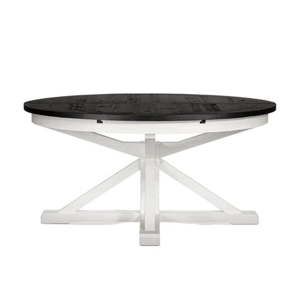 Irish Coast Round 63/79" Extension Dining Table - Large - Ink/Limestone