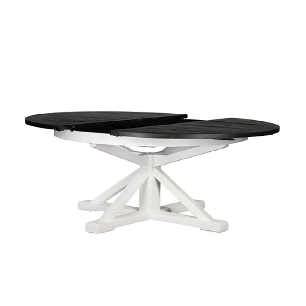 Irish Coast Round 63/79" Extension Dining Table - Large - Ink/Limestone