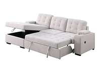 Alonso Sleeper Sectional with USB - Stone