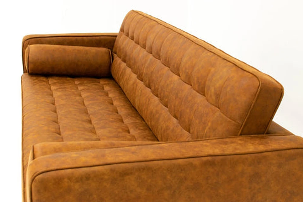 Lucas Mid Century Tufted Fabric Sofa - SF203 BROWN