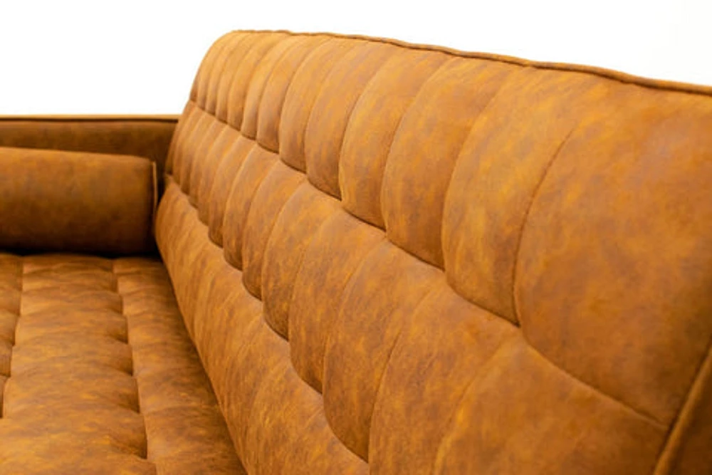 Lucas Mid Century Tufted Fabric Sofa - SF203 BROWN