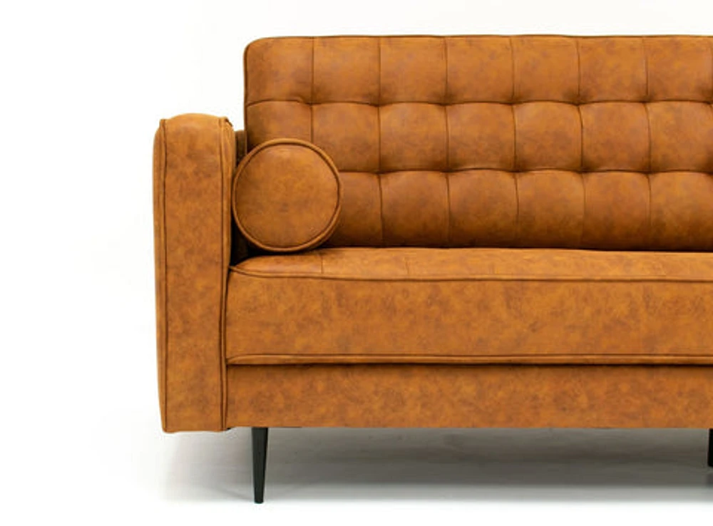 Lucas Mid Century Tufted Fabric Sofa - SF203 BROWN