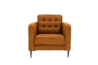 Lucas Mid Century Tufted Fabric Chair - SF203 BROWN