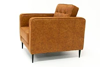 Lucas Mid Century Tufted Fabric Chair - SF203 BROWN