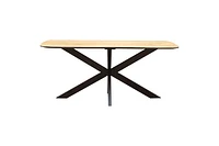 Florian IRON AND SOLID WOOD CROSS LEGS DINING TABLE