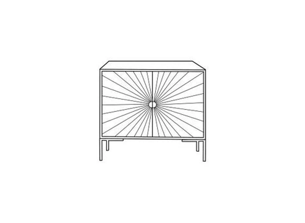 FITNIA SOLID WOOD WITH SUNBURST PATTERN 2 DOOR SIDEBOARD