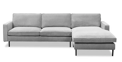 Fiona Reversible Sectional - Corduroy Grey