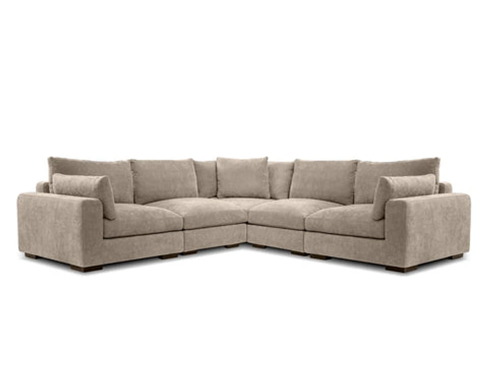 ONZA FABRIC 4 PIECE MODULAR SECTIONAL OYSTER (OPPORTUNITY BUY)