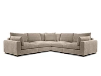 ONZA FABRIC 4 PIECE MODULAR SECTIONAL OYSTER (OPPORTUNITY BUY)