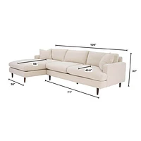 Martha Left Sectional Sofa - Beach Alabaster