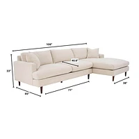 Martha Right Sectional - Beach Alabaster