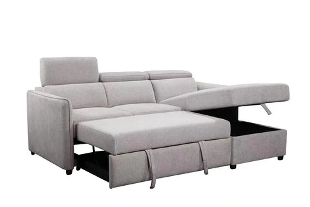 Renato Sleeper Sectional - Right Chaise - Grey