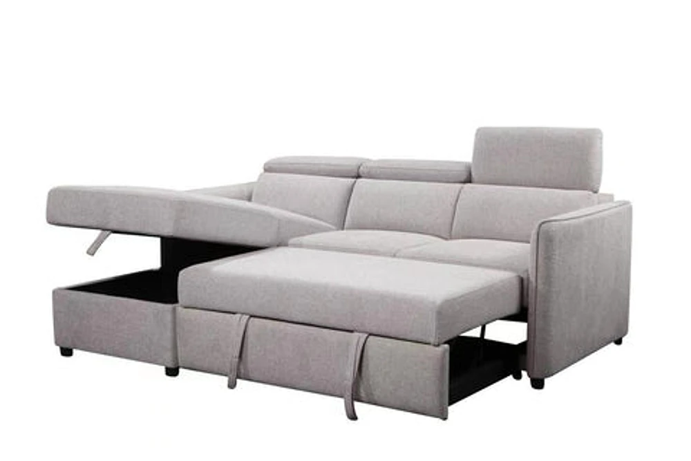 Renato Sleeper Sectional - Left Chaise - Grey