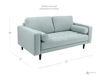 Robbie Fabric Loveseat - Light Sage