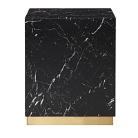 ROMAN FAUX MARBLE END TABLE - BLACK