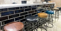 Bowie Bar Stool - Distressed Black Leather