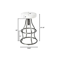 Bowie Bar Stool - White Leather