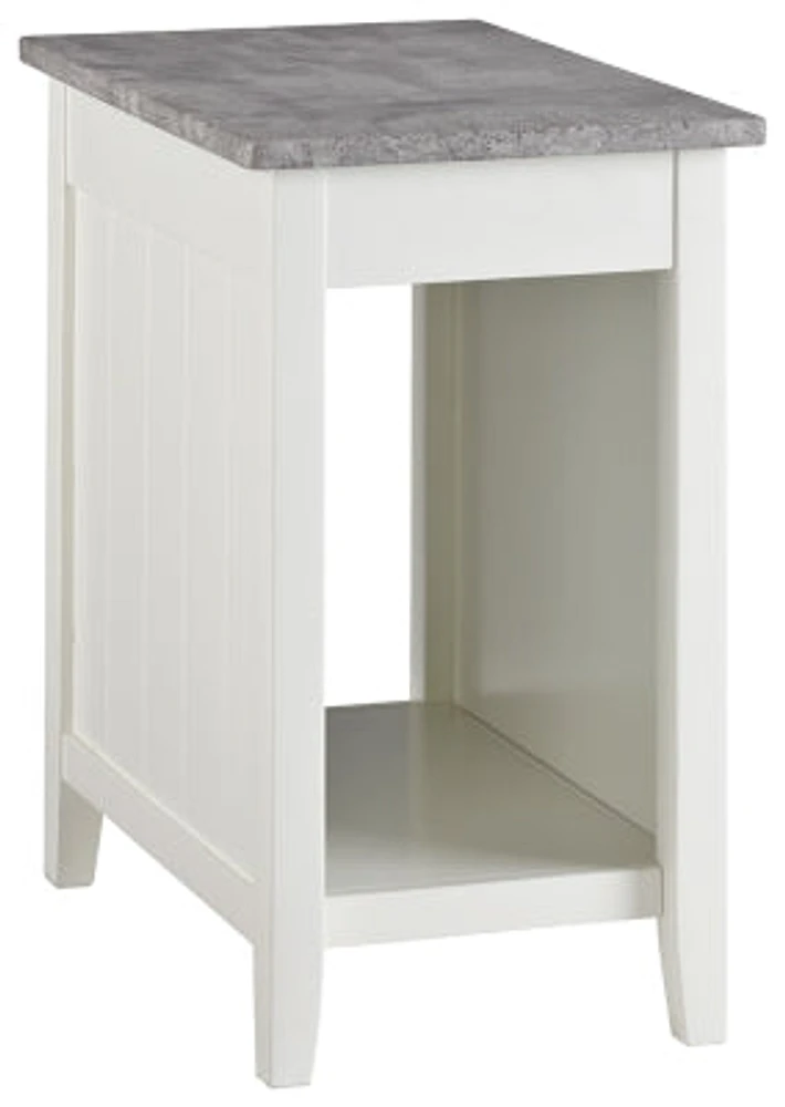 Diamenton Chairside End Table with USB Ports & Outlets