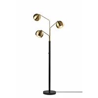 Tanko 3 Light Tree Floor Lamp Black & Antique Brass