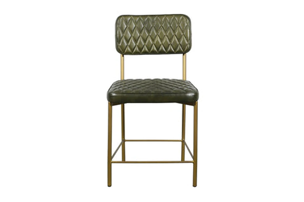 Vega Dining Chair Genuine Leather Seating - Green