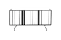 CATHAL Sideboard / Buffet 59" - Mango Wood - Light Brown Metal Legs