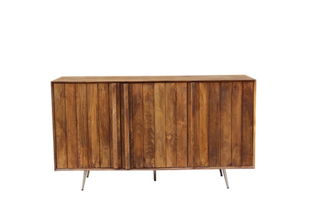 CATHAL Sideboard / Buffet 59" - Mango Wood - Light Brown Metal Legs