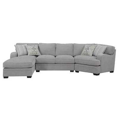 Analiese-3pc Modular Sectional-w / 4 Pillows-light Grey Left Chaise