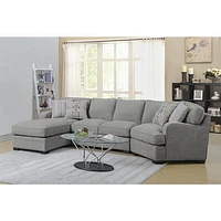 Analiese-3pc Modular Sectional-w / 4 Pillows-light Grey Left Chaise