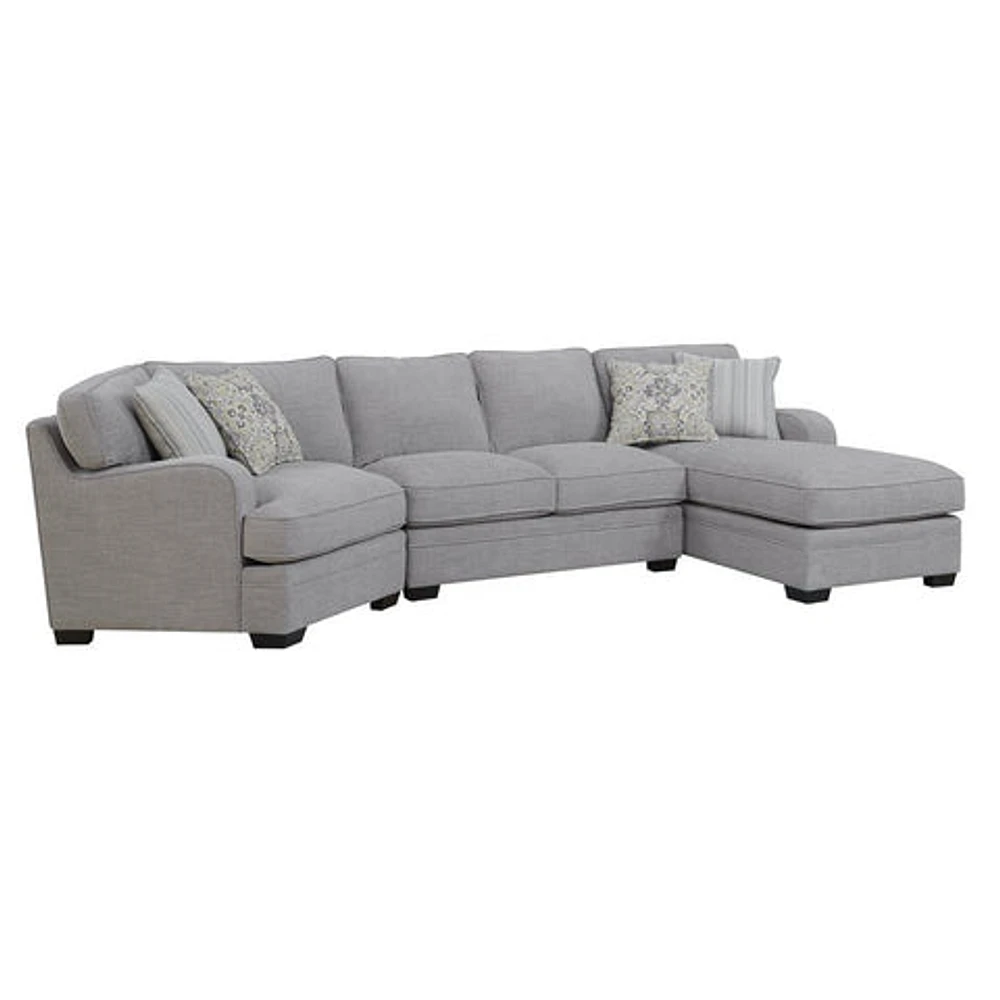 ANALIESE-3PC MODULAR SECTIONAL-W / 4 PILLOWS-LIGHT GREY Right Chaise